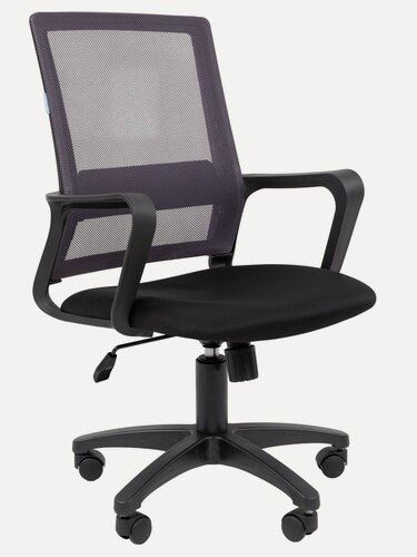 Изображение товара Компьютерное кресло CHAIRMAN 606 ткань/сетка черный/серый для офиса, операторов с механизмом качания и подлокотниками