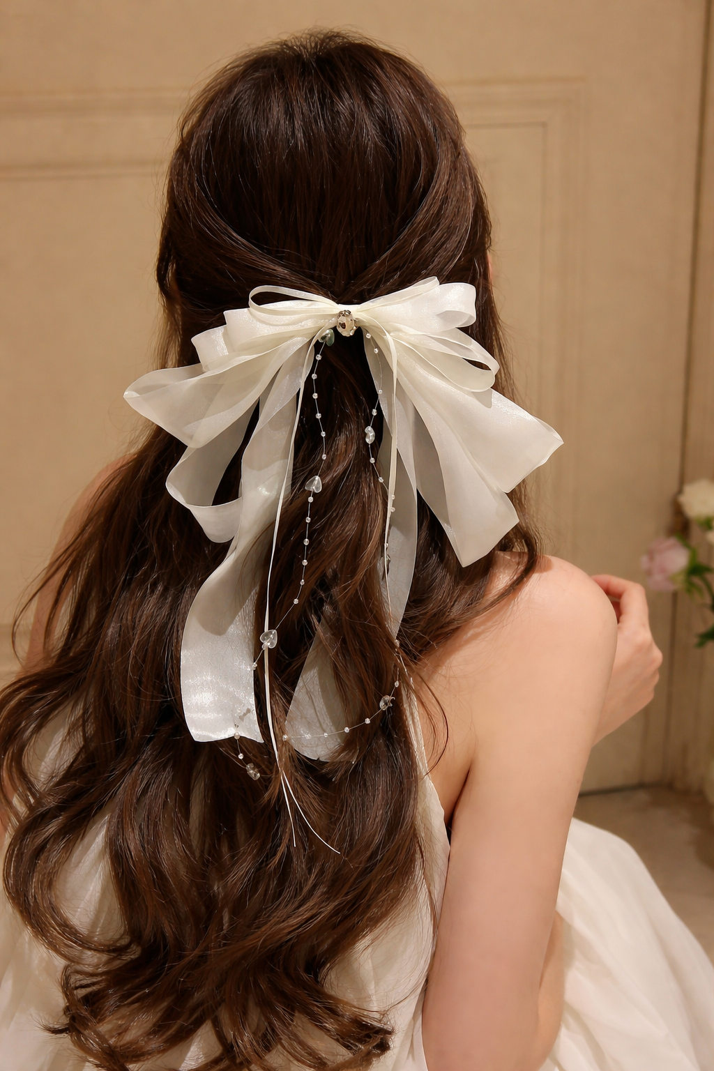 Заколка, резинка для волос, заколка с бантом, белая заколка, резинка, заколка для девочек