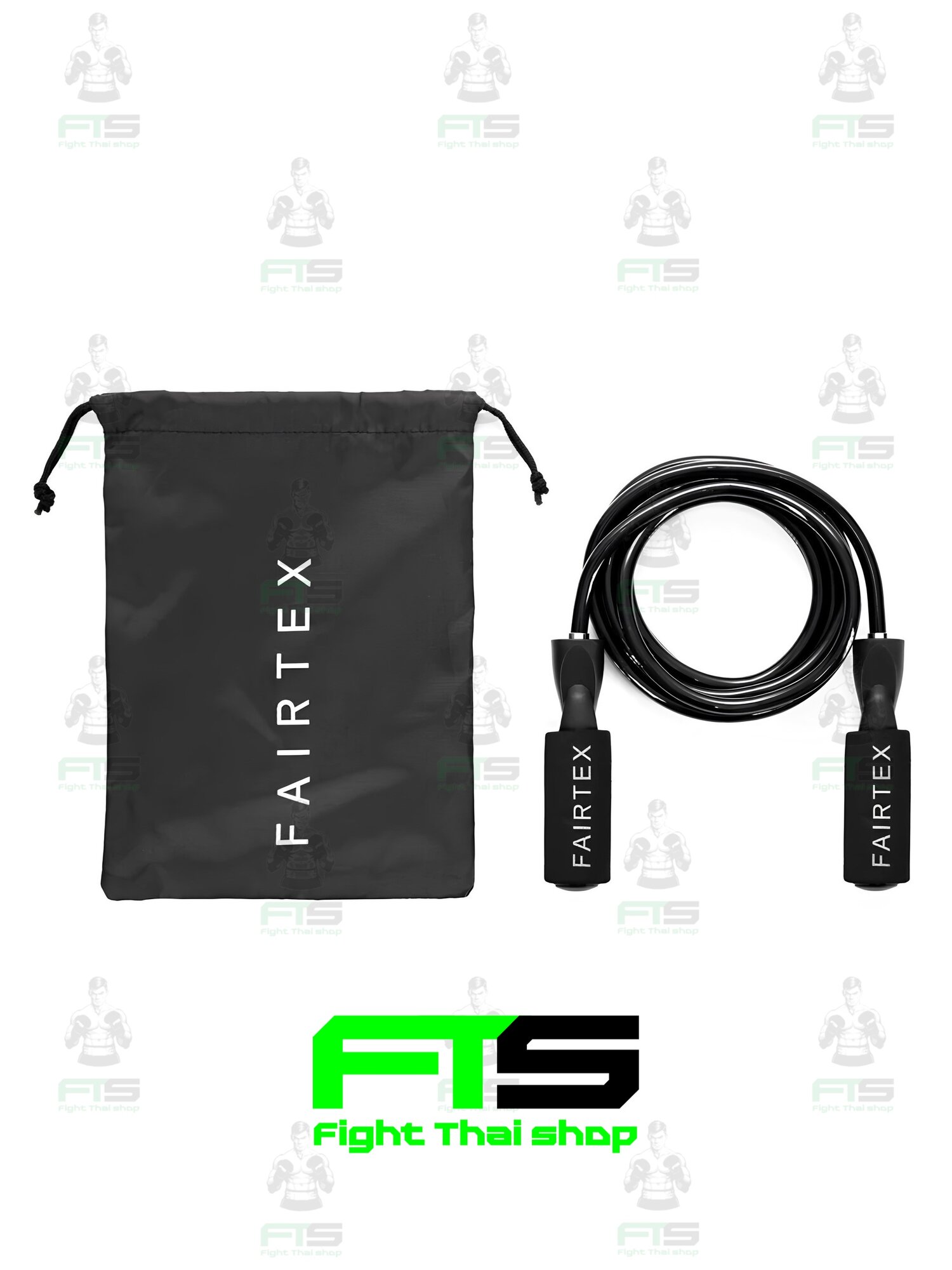 Скакалка Fairtex ROPE3 черная, на шарикоподшипниках, регулируемая длина