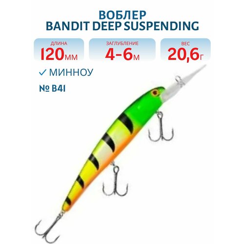 Воблер BANDIT DEEP SUSPENDING MINNOW, 120 мм, 20,6 гр, цвет B41