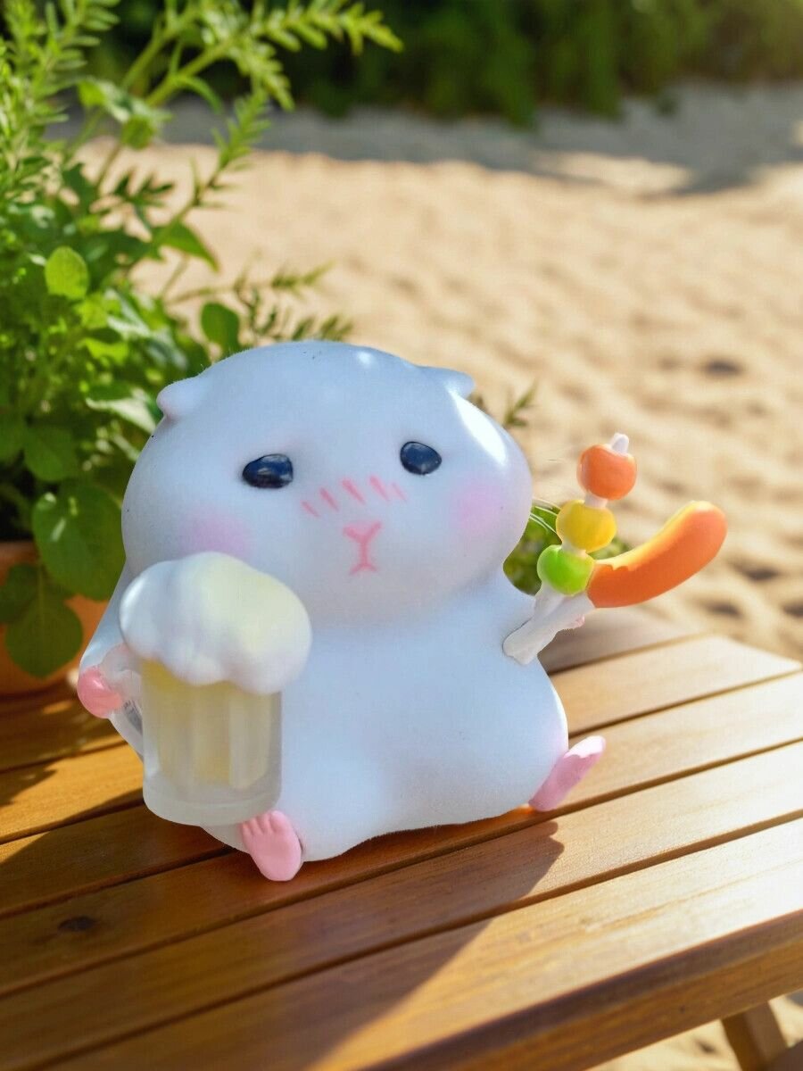 Аниме фигурка Хомячок с пивом и шашлычком — фото 1