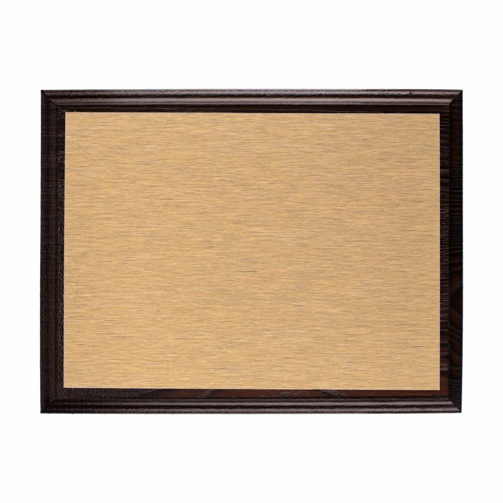 Плакетка Plaque, малая, венге с золотистой пластиной, плакетка: 15х20x1,8 см; шильд: 11,5х16,5 см