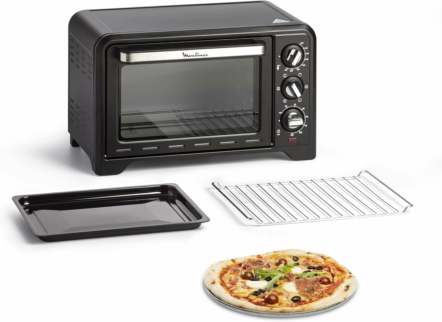 Мини-печь Moulinex OX444810, 19 л, 1380Вт, механическое управление, чёрный — фото 1