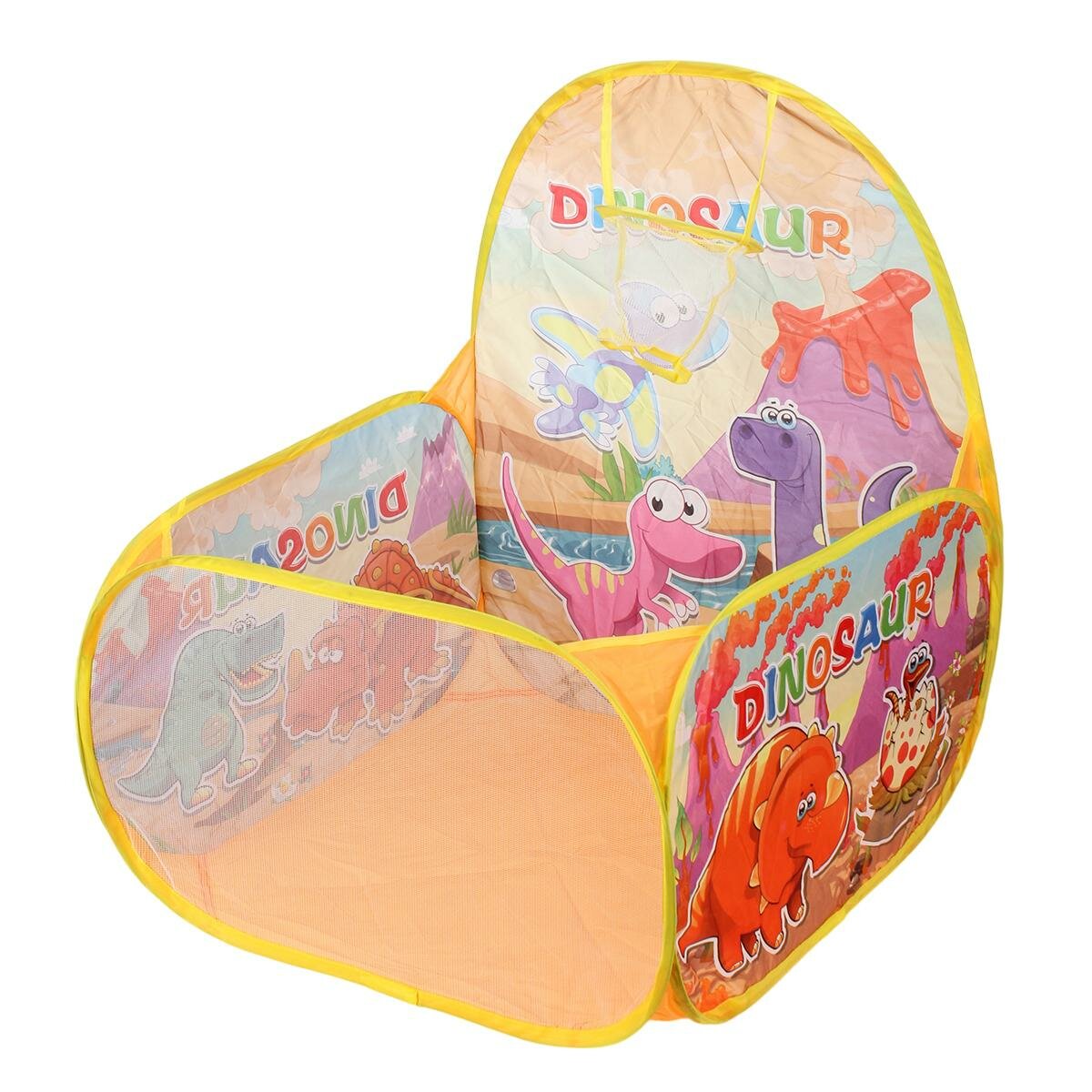 Детская игровая палатка «Happy Tent» с динозаврами, 59x59x74 см, полиэстер, сумка для переноски