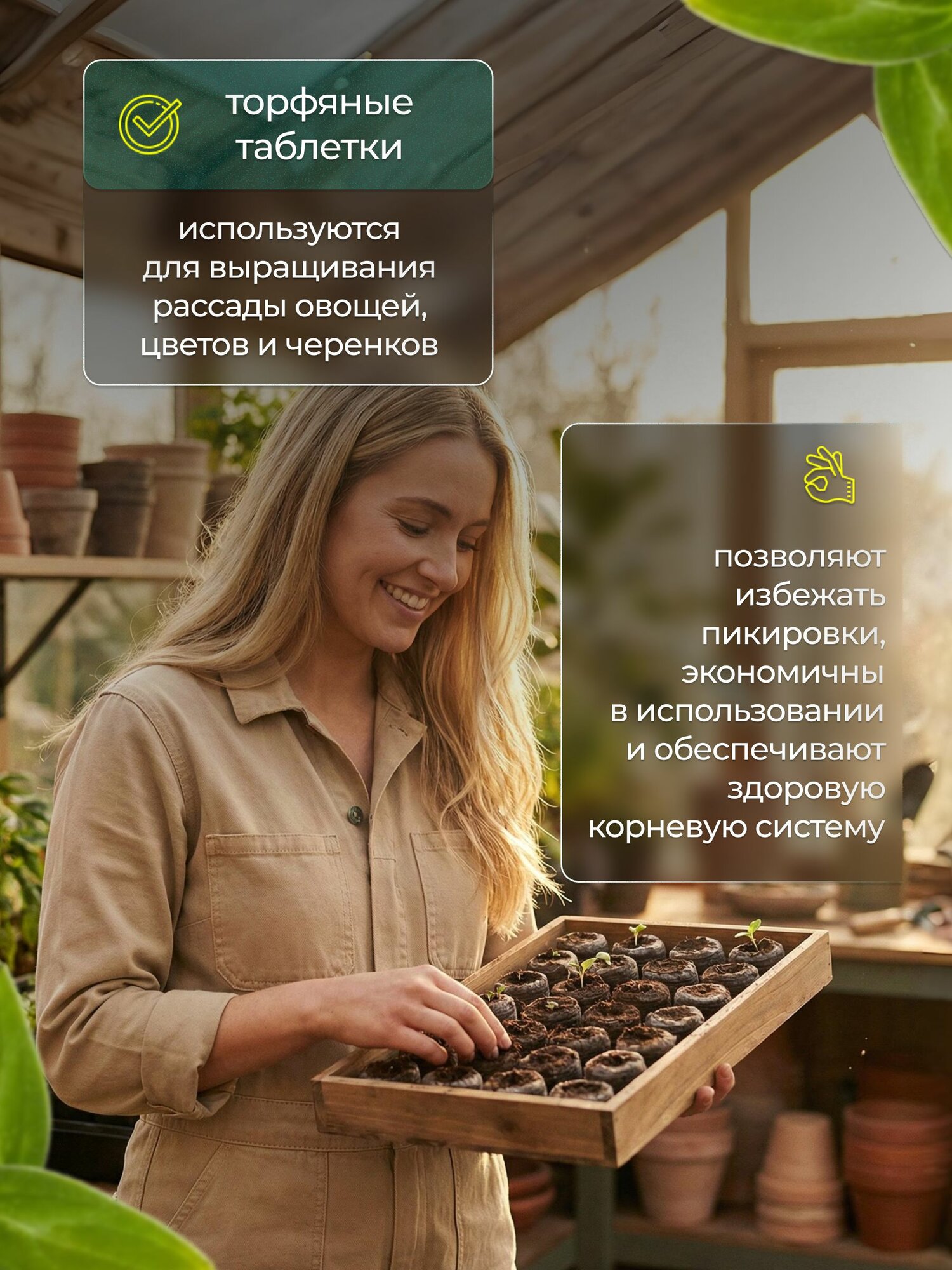 Торфяные таблетки в оболочке для выращивания рассады 35 мм - 30 шт — фото 1