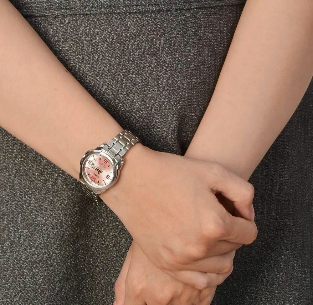 Наручные часы CASIO, розовый, серебряный — фото 1