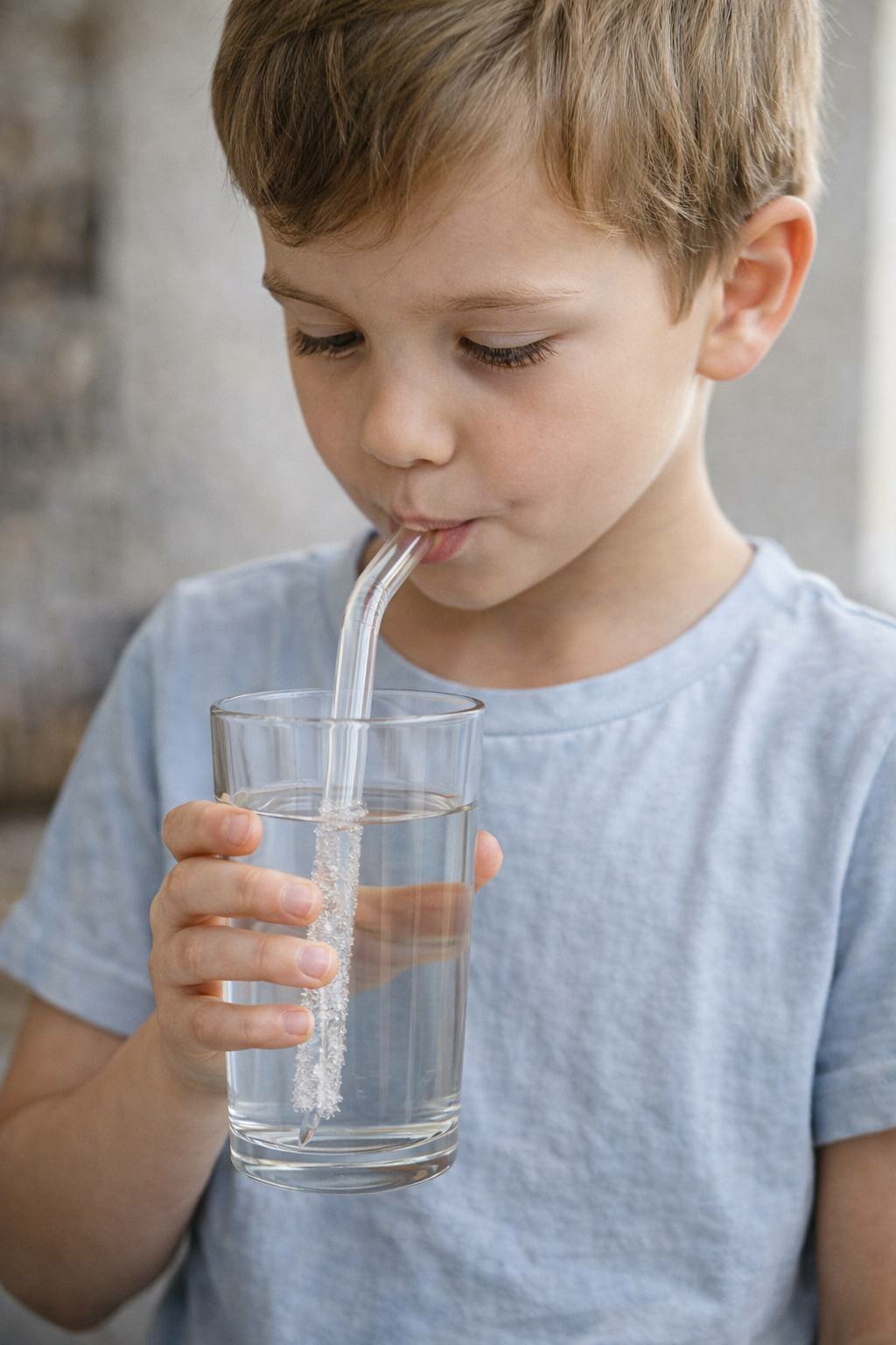 Набор стеклянных трубочек для напитков — прозрачные (6 шт) + щётка для чистки