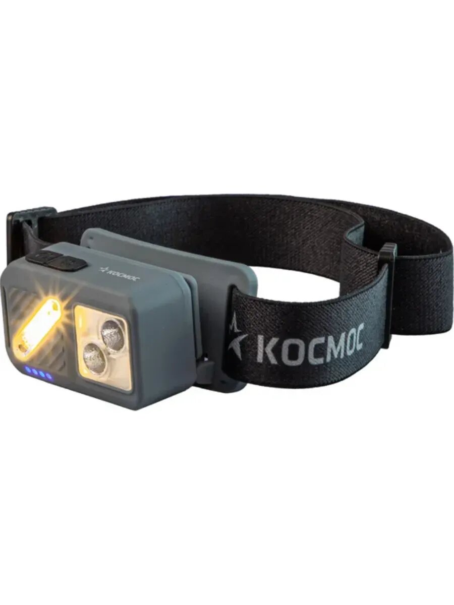 Фонарь налобный аккумуляторный сенсорн, 4Вт+3ВтCOB, 7 режимов, Li-po 103040 1200mAh, индикатор KOC850Lit — фото 1