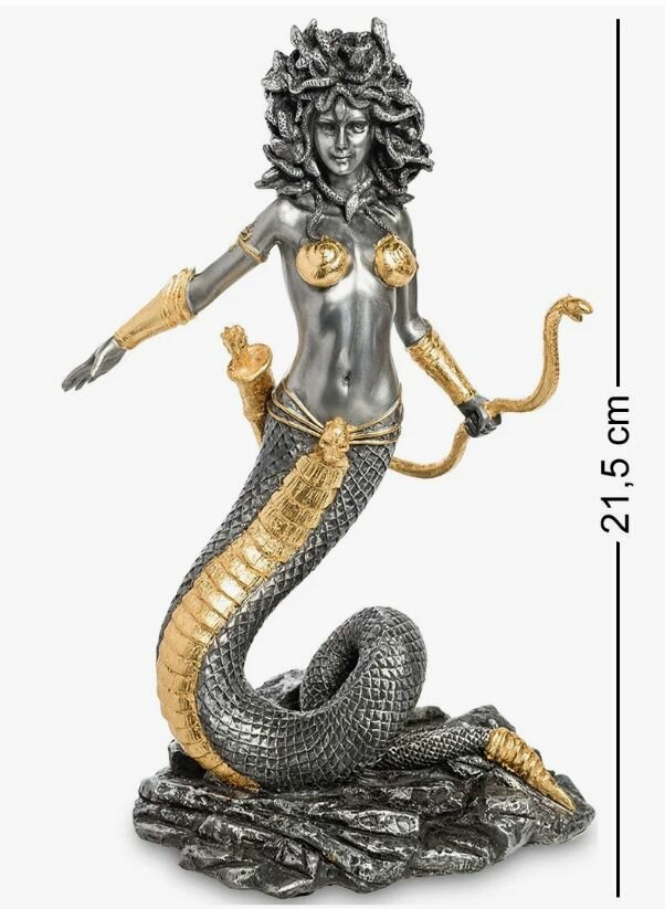 Статуэтка Медуза Горгона, размер 15*10.5*22см, материал полистоун — фото 1