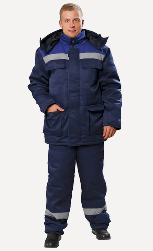 Изображение товара Зимний мужской костюм Стоик буря СТ СОП50, полиэстер/хлопок, цвет синий, размер 56-58, рост 170-176
