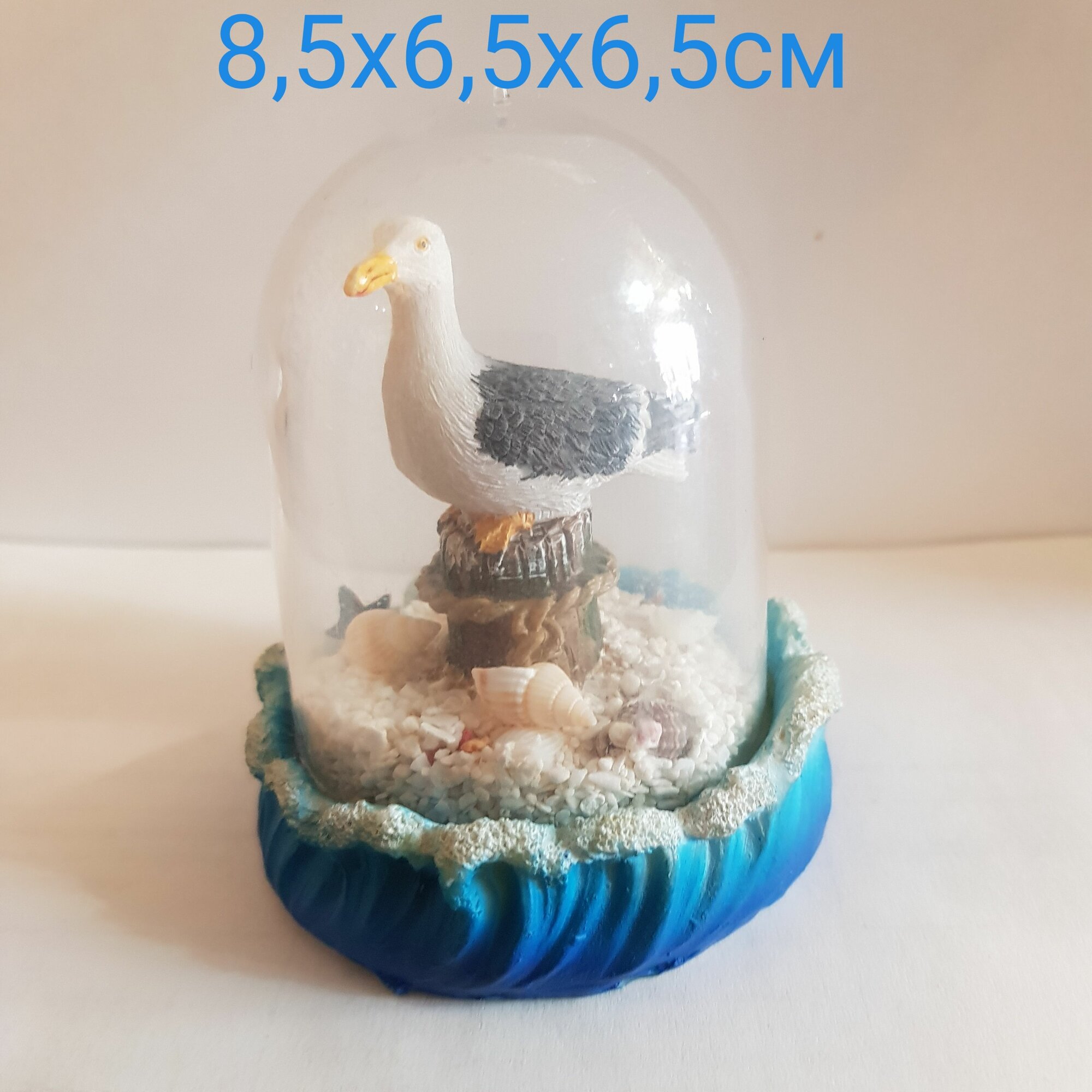 Фигурка декоративная "Чайка" в колбе 8,5х6,5х6,5см, полистоун, 5669