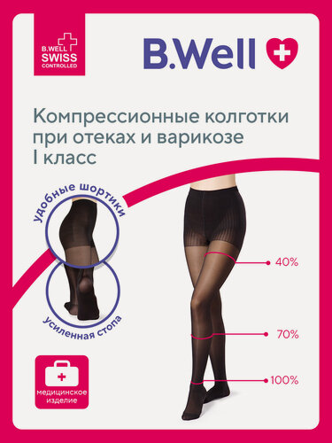 Изображение товара Колготки компрессионные 1 класс компрессии B.Well JW-311
