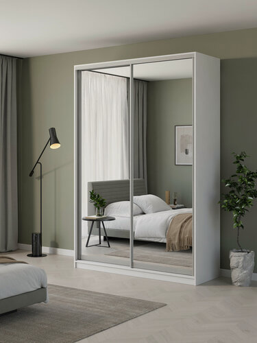 Изображение товара Шкаф купе Матэрна для одежды белый зеркальный 160 х 50 х 240 см