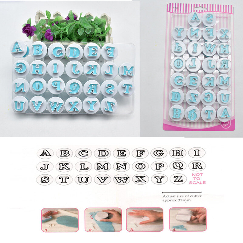 Форма для бисквитов со шрифтом Spring Mold Fondant Cake Printing Plastic Mold Chikai 26P заглавные и строчные буквы в наличии (Заглавная буква 232г)