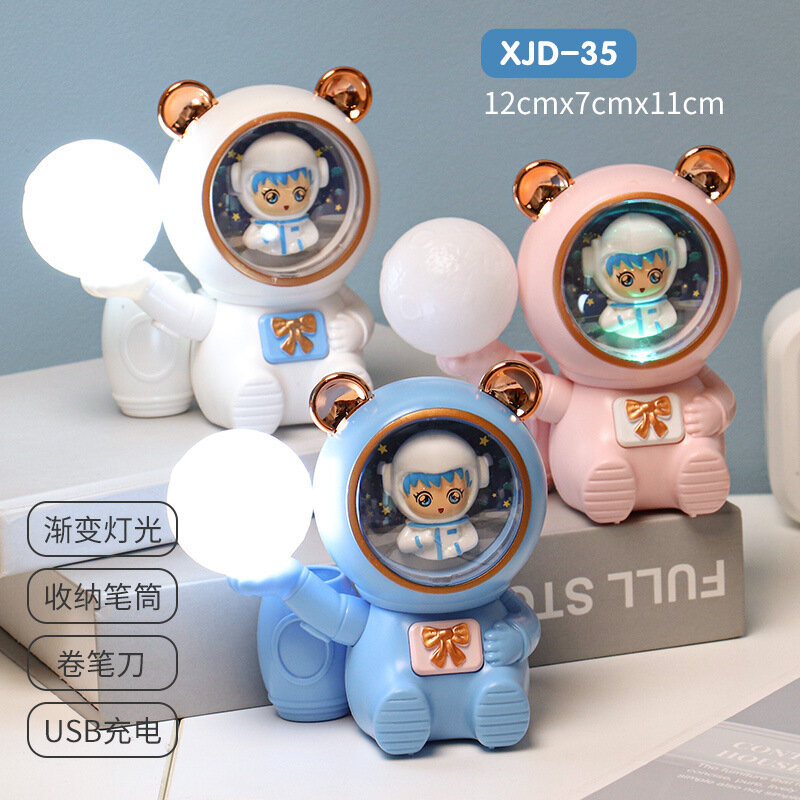 Настольная лампа XJD 35 с LED подсветкой, 2 уровня яркости, держателем для ручки и точилкой