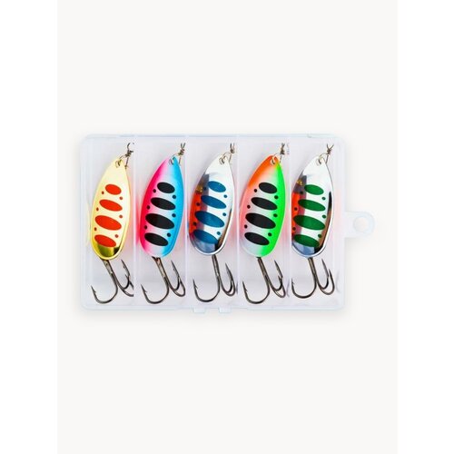 Набор вертушек рыболовных Mepps №5, тройной крючок, 5 шт