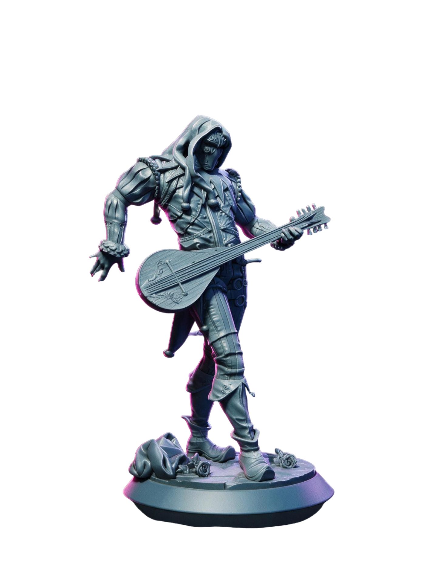 Миниатюра безликий бард Сальваторе герой для Dungeons & Dragons (DnD 5e), Pathfinder