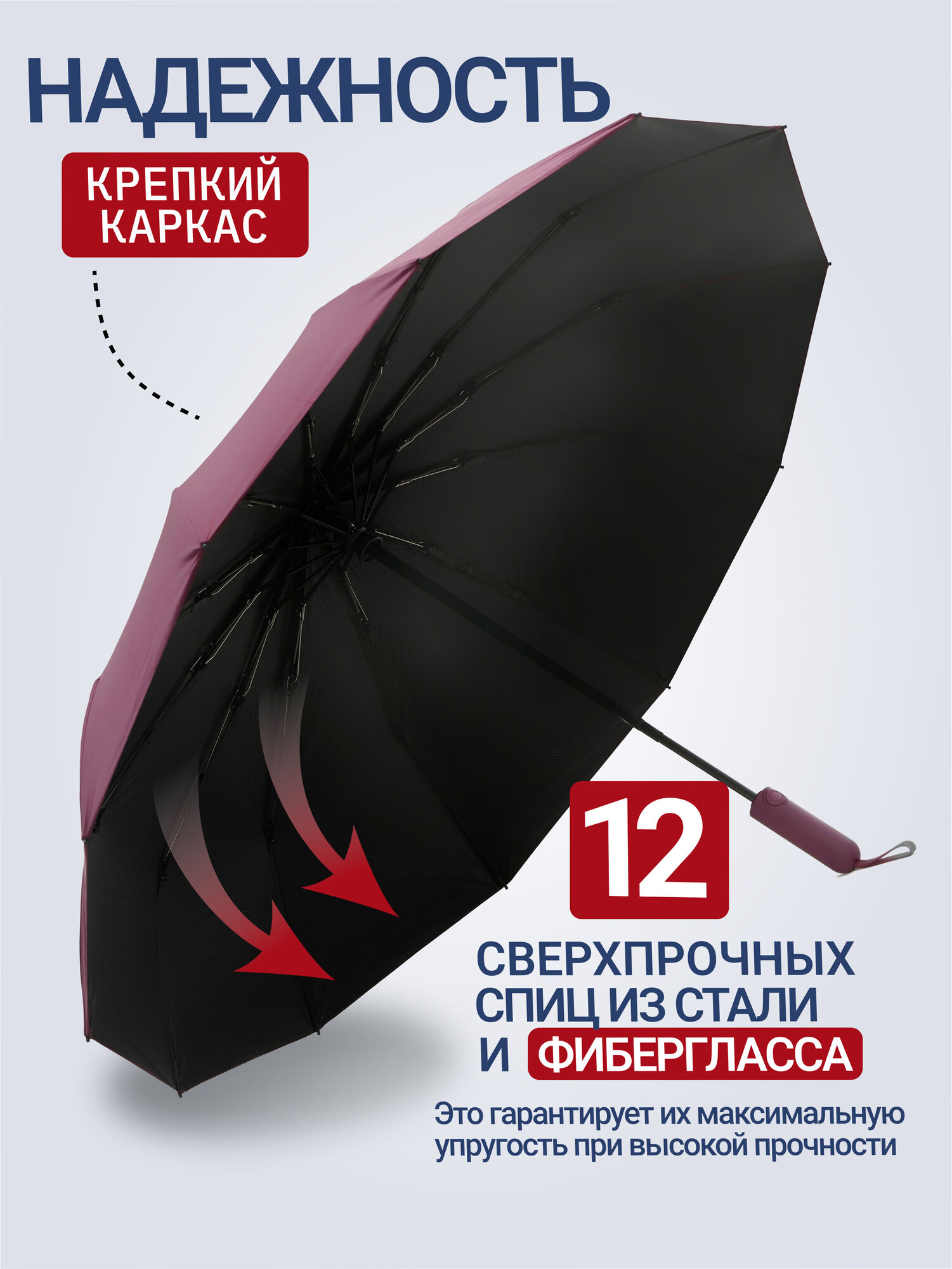 Смарт-зонт RAINDROPS, red — фото 1