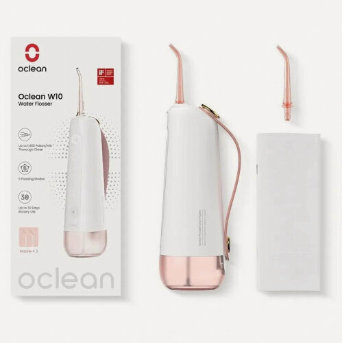 Изображение товара Ирригатор Oclean W10 с 2 насадками, розовый