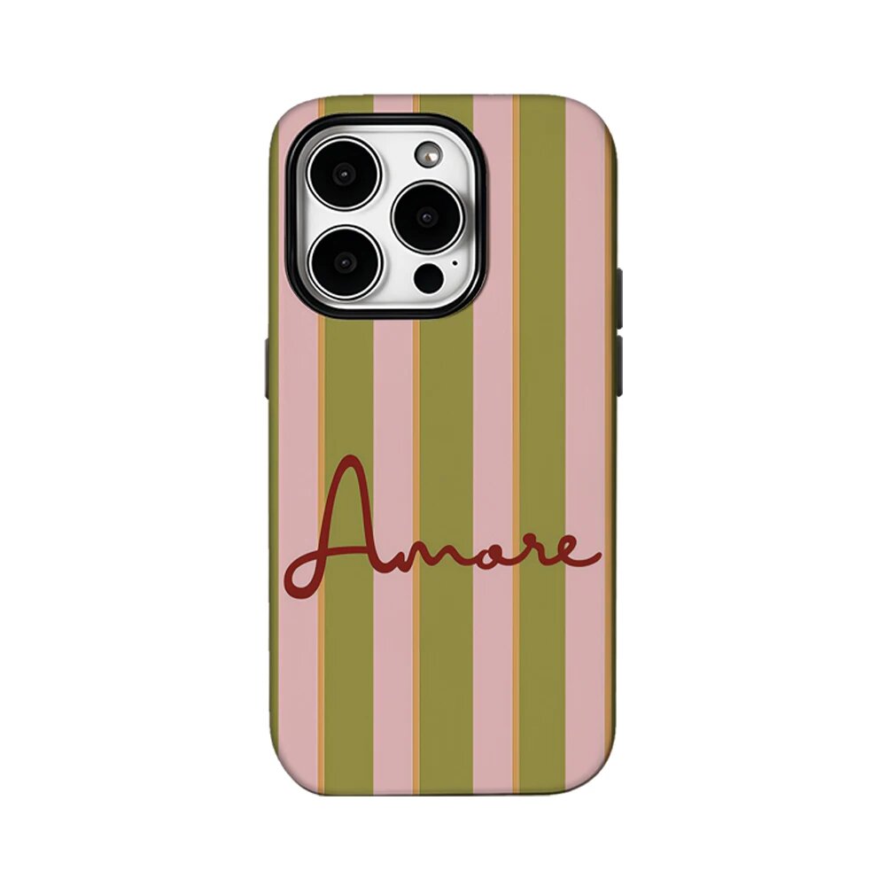 Чехол для iPhone 14 Pro Max полосатый Amore, FR, двухслойный