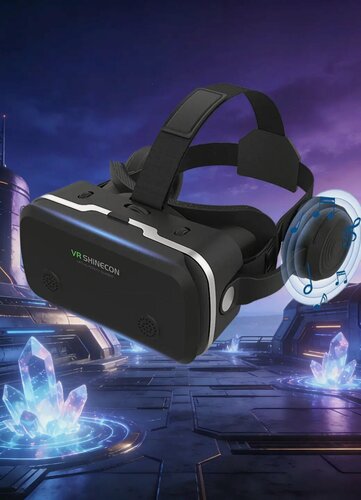 Изображение товара VR Очки виртуальной реальности с наушниками | 3D | от 4,7 до 7.0 дюйм | черные