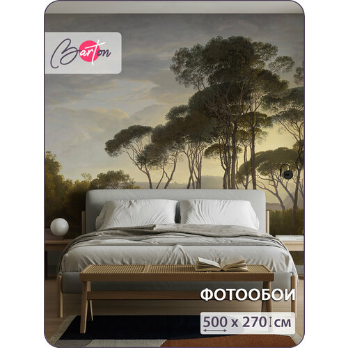 фото Фотообои на стену флизелиновые 3d лес фреска 500х270 см bartonwall n106 barton wallpapers