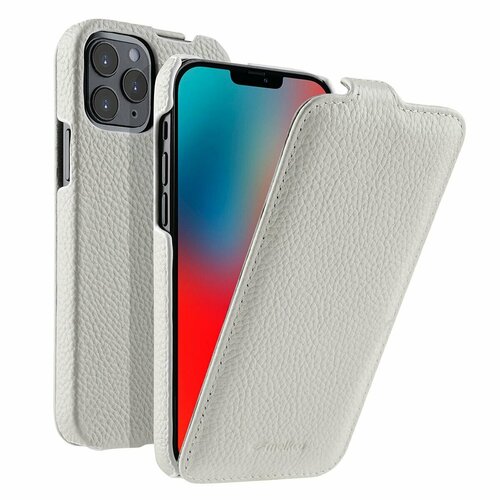 фото Кожаный чехол флип melkco для apple iphone 12 / 12 pro (6.1") - jacka type, белый