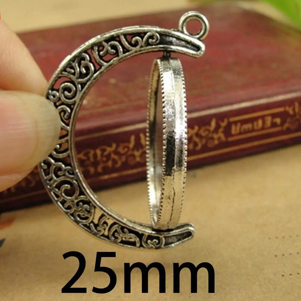 REGELIN Основы для подвесок кабошоны 10 шт. 18/20/25/30 мм Antique silver 25mm