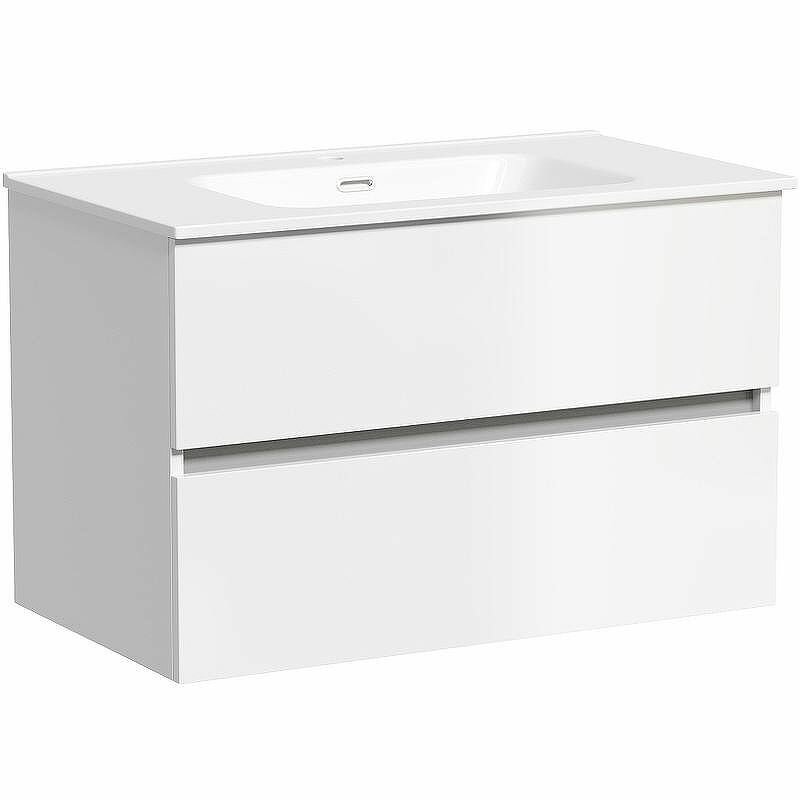Тумба с раковиной Sancos Urban 80 белый глянец раковина Element 81 CN7005