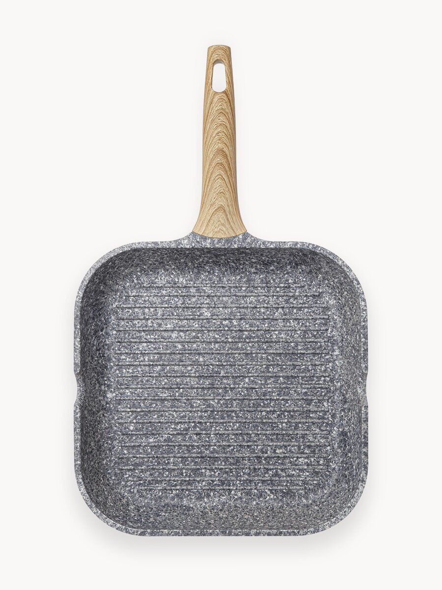 Сковорода-гриль с антипригарным покрытием, для индукционной плиты 28х28 см , NADOBA