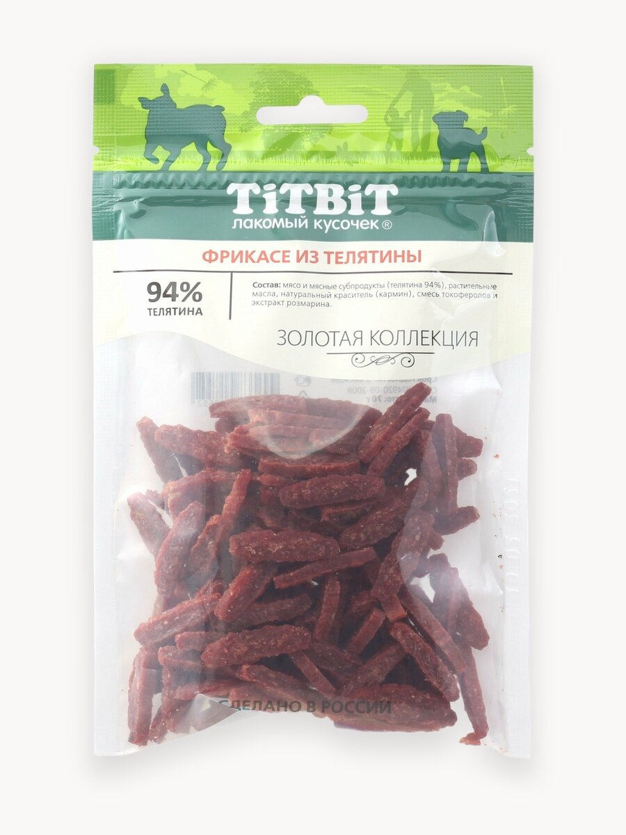 Лакомство TiTBiT золотая коллекция фрикасе с телятиной для собак (70 г)