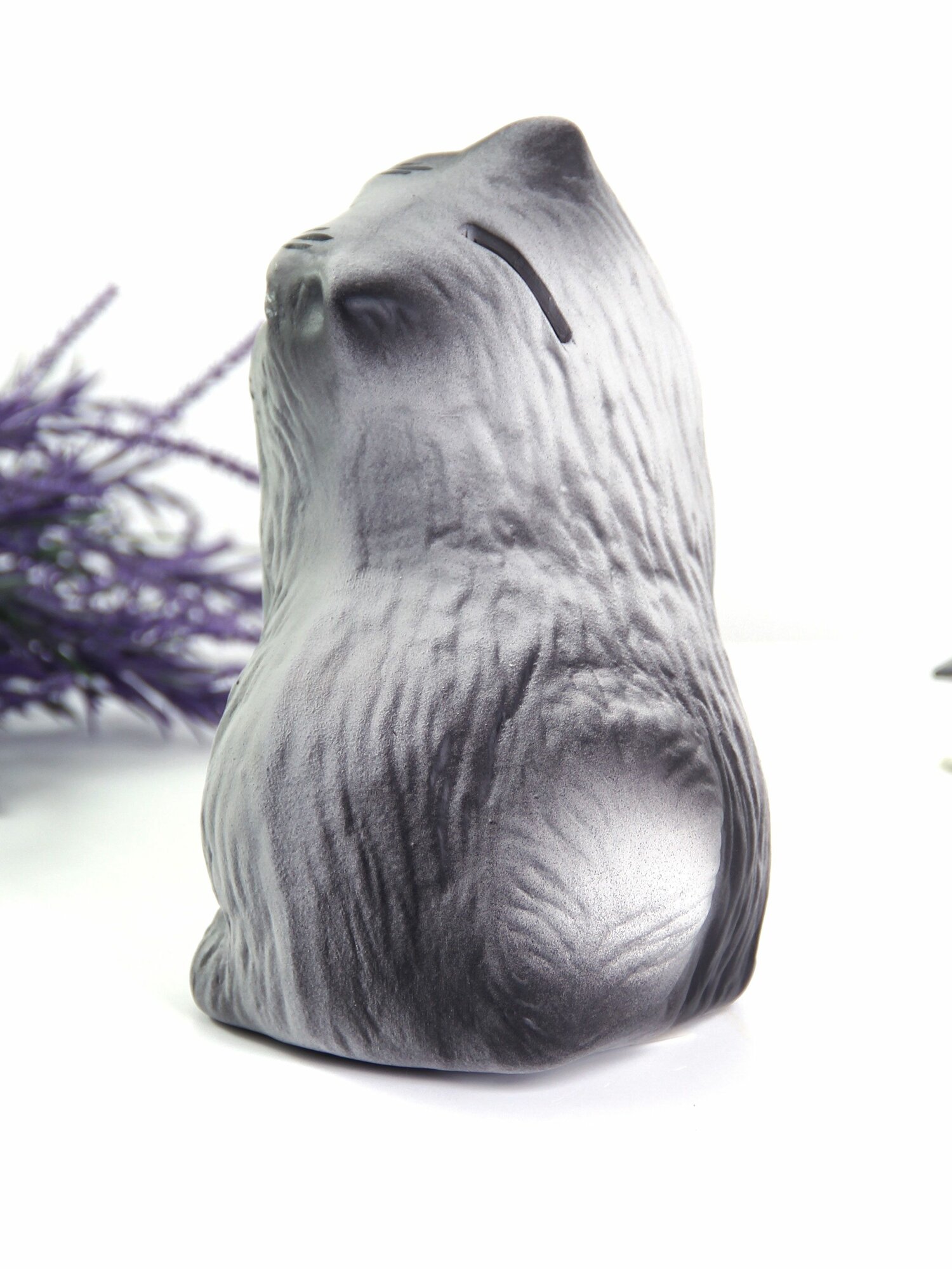 Копилка Кот Перс 12х19 см дымчатый матовый — фото 1