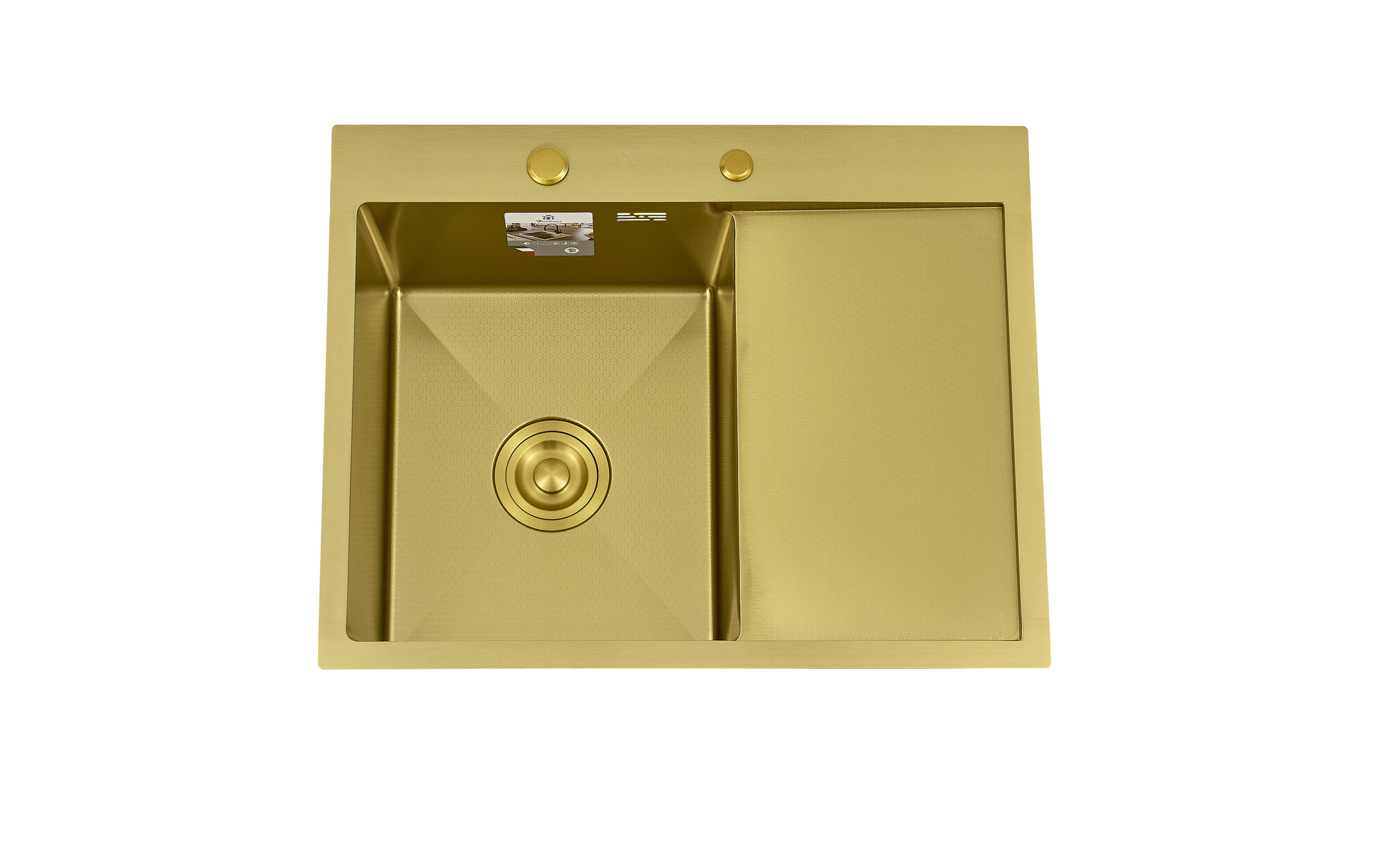 Мойка кухонная Diadonna, нержавеющая сталь, PVD-покрытие, прямоугольная — фото 1