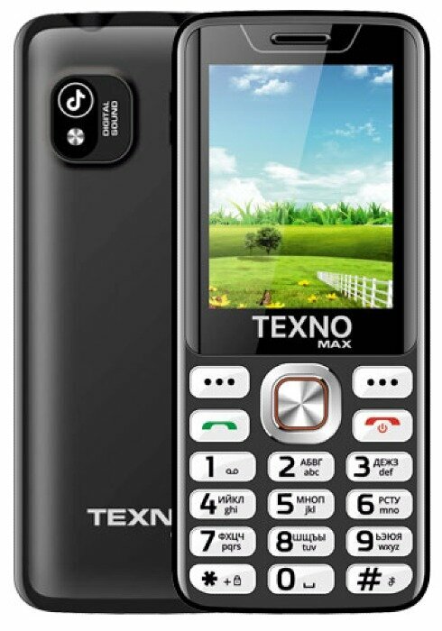 Телефон Texnomax "Max 028", поддержка двух SIM, большой экран, ченрный — фото 1