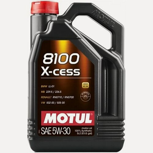 Изображение товара Моторное масло Motul 8100 X-Cess 5W-30 синтетическое 5л (Вьетнам)