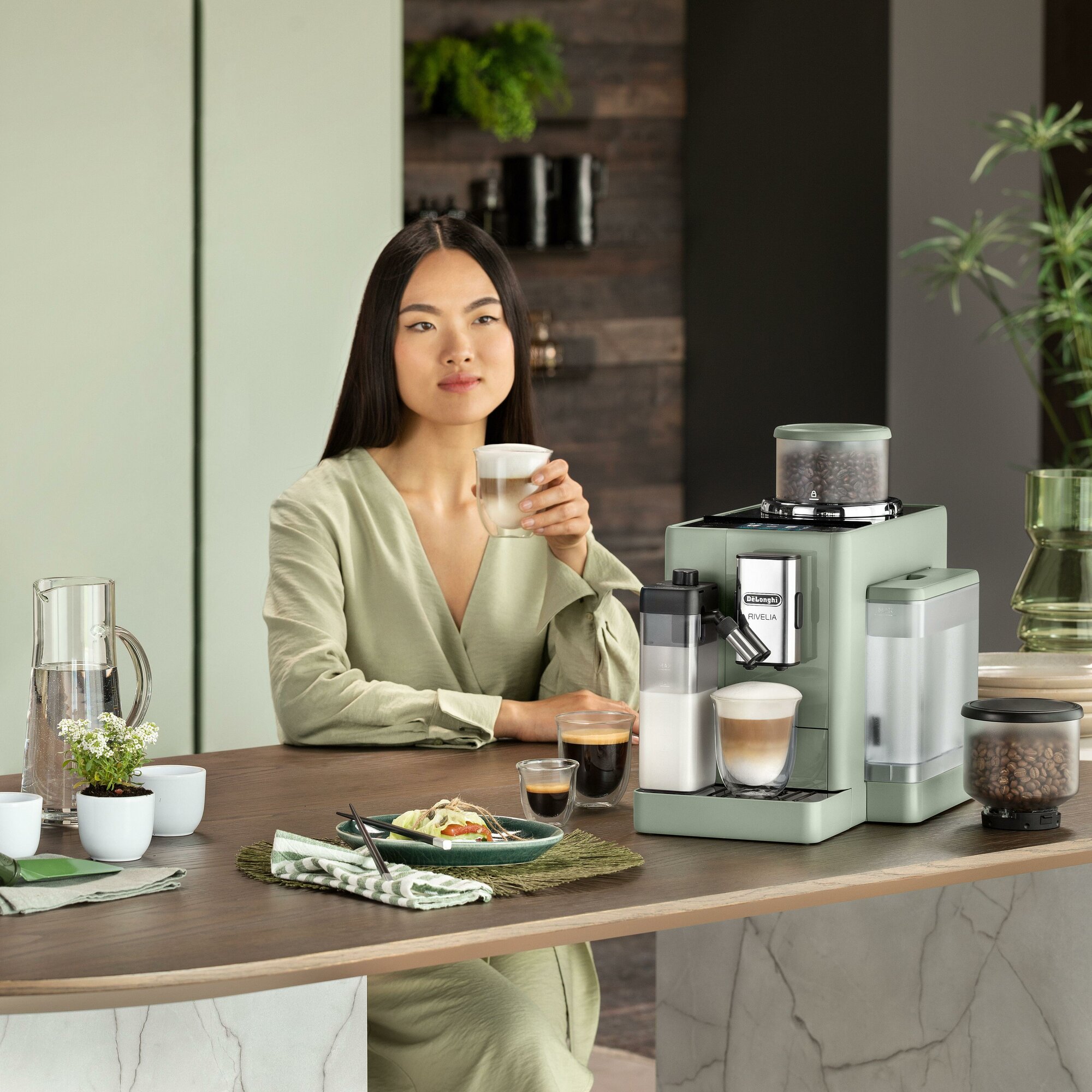 Автоматическая кофемашина DeLonghi EXAM441.55. GR Rivelia Зеленый — фото 22