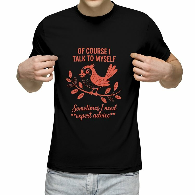 Мужская футболка «Птичка даёт экспертный совет!» (черный, 3XL)