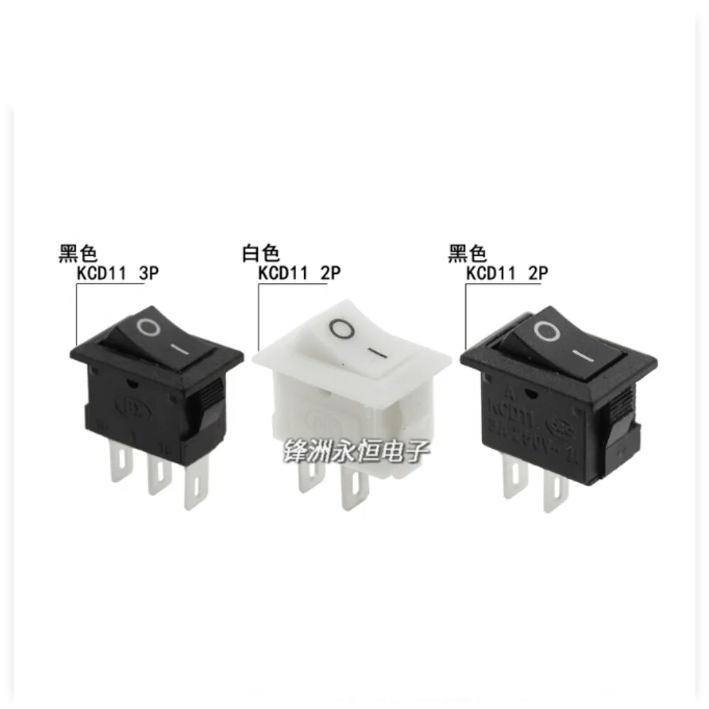 10 миниатюрных переключателей KCD11, black 2P