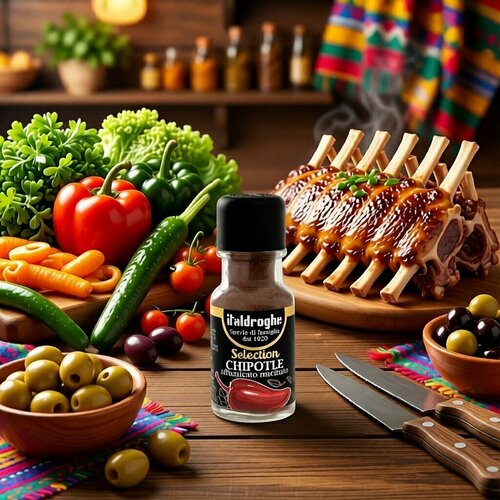фото Перец чили чипотле копченый молотый italdroghe 45 г стеклянная банка, италия