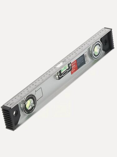 Изображение товара Уровень алюминий, 400 мм, 2 глазка + 1 поворотный, линейка, рельс, серебристый, Bartex, HJ-82D