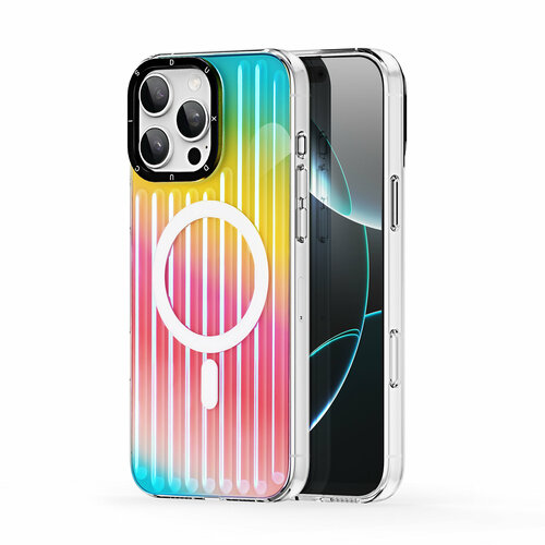 фото Усиленный прозрачный чехол (gradient rainbow) с поддержкой magsafe от dux ducis для iphone 16 pro max, серия zest series case