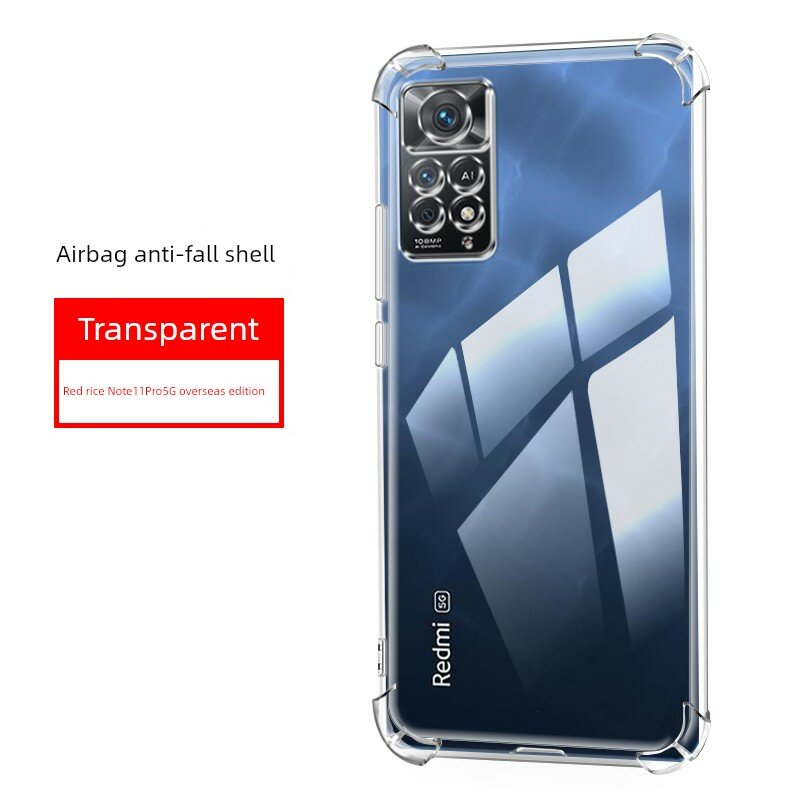 Прозрачная силиконовая чехол с воздушной подушкой против удара для Redmi Note 11 Pro International 4G версия - 1 шт