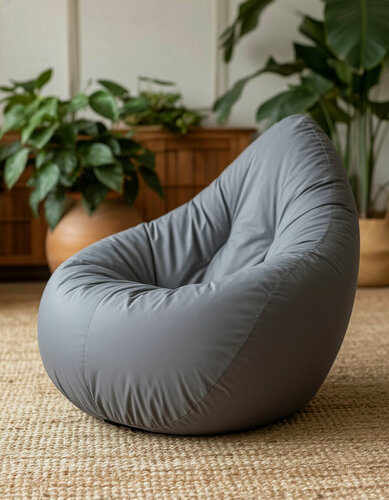 Изображение товара Мир Пуффов Кресло-мешок «Груша» размер- XXL(ростом до 170см), Серый оксфорд , с ручкой
