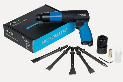 Изображение товара Пневмозубило Nordberg NP5070, с насадками, 2200 ударов в минуту, черное