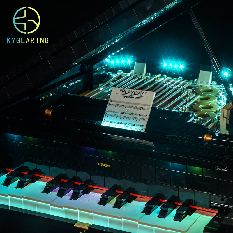 Светодиодный светильник с пультом управления для LEGO 21323 IDEAS Piano, включает 4 светильника и пульт, простая