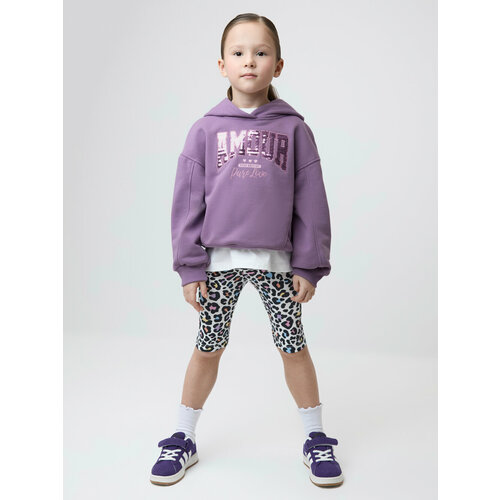 фото Худи crockid худи с принтом для девочки, размер 64/122, фиолетовый