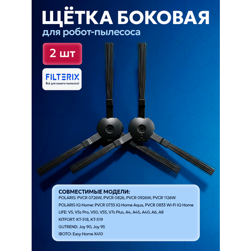 фото Боковые щетки для роботов-пылесосов polaris, ilife, iboto, kitfort filterix