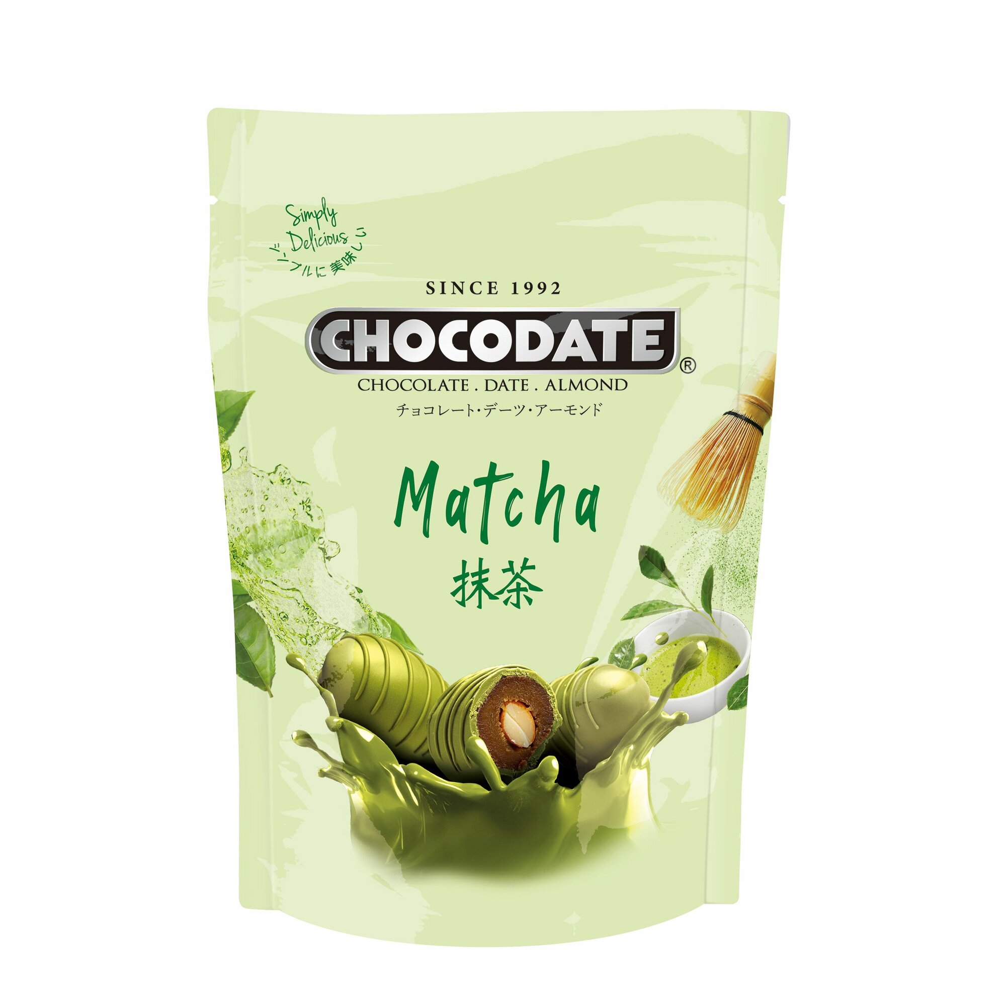 Конфеты CHOCODATE финики с миндалем в шоколаде с матчей /дой-пак/ 90г