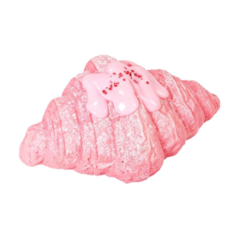 Игрушка-антистресс круассан, розовый, 17 см