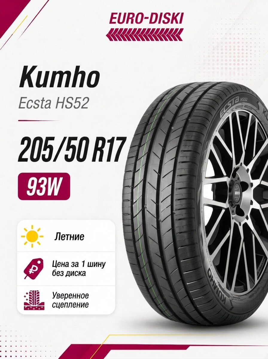 17/205/50 Kumho Ecsta HS52 93W XL